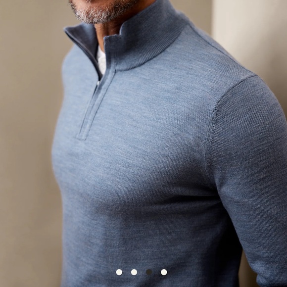MERINO WOOL HALF-ZIP SWEATER - Picture 3 of 3